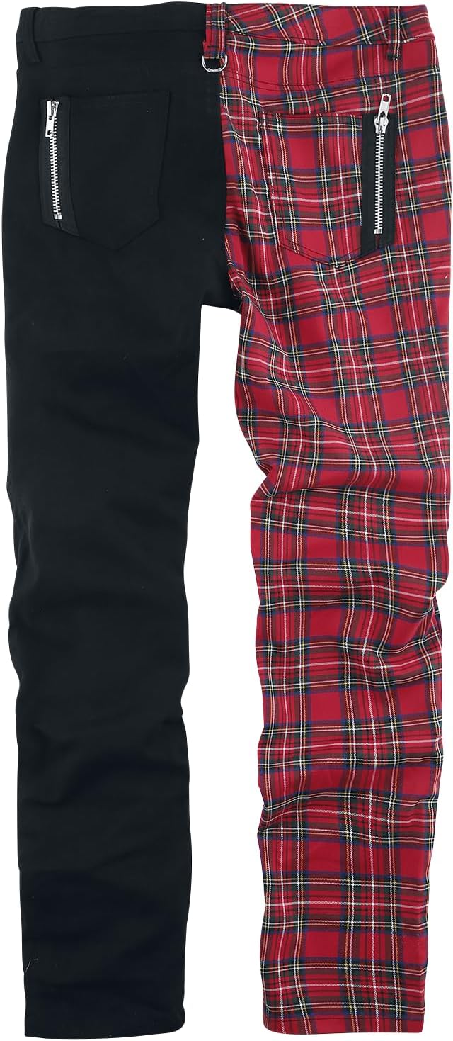 Split Pants Männer Stoffhose rot/schwarz Gothic, Punk, Rockwear, Streetwear