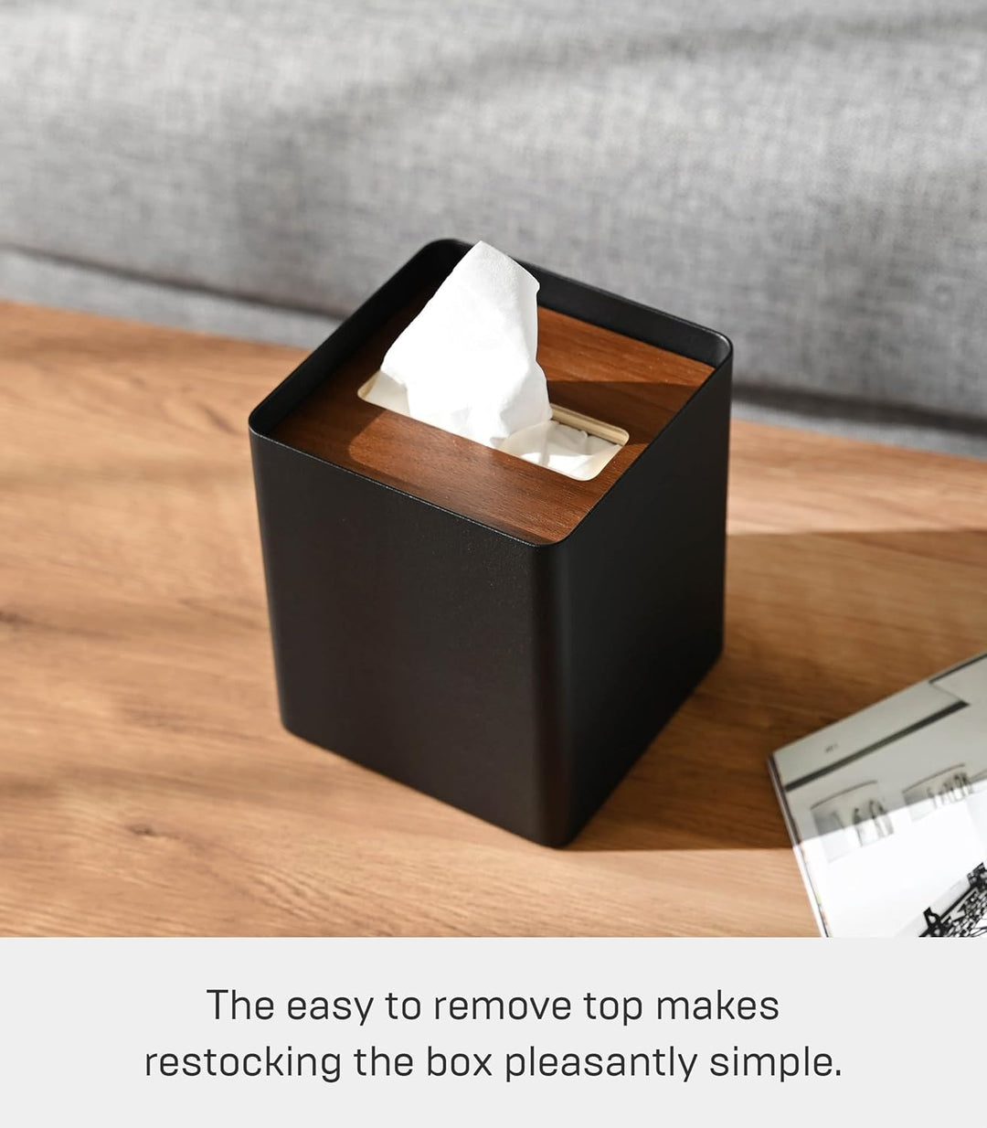 Yamazaki Box Cover Home | Stahl | Taschentuchbox, EinheitsgröÃŸe, Walnuss