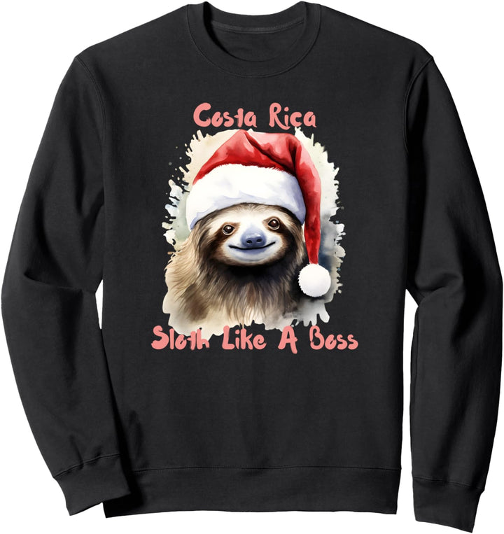 Costa Rica Weihnachtsferien Faultier wie ein Boss Souvenir Sweatshirt