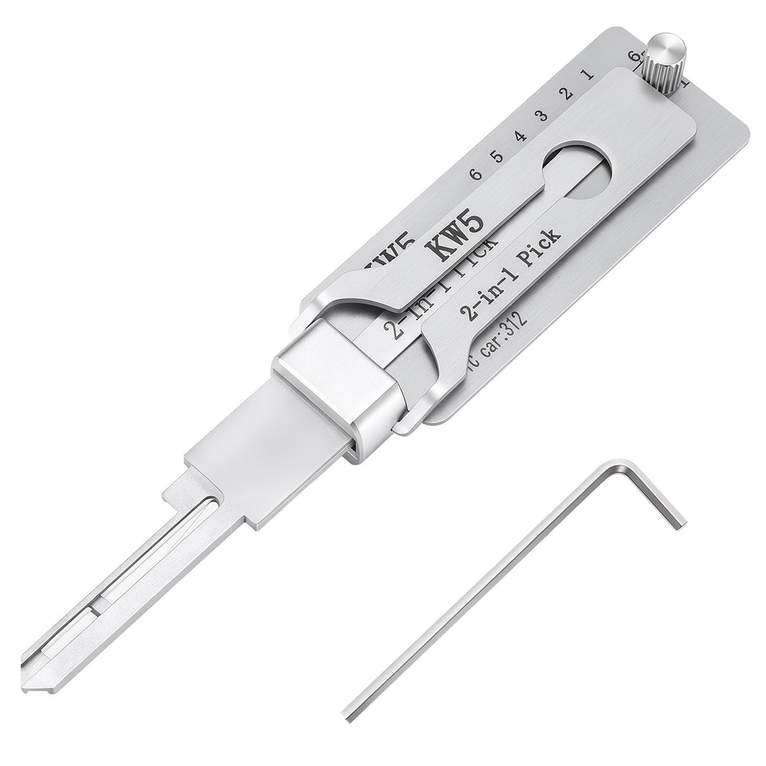 KW5 Dietrich-Set 2-in-1 – Edelstahl-Schlüsseldecoder & Dietrichwerkzeug für S-Rillenschlösser, kompa