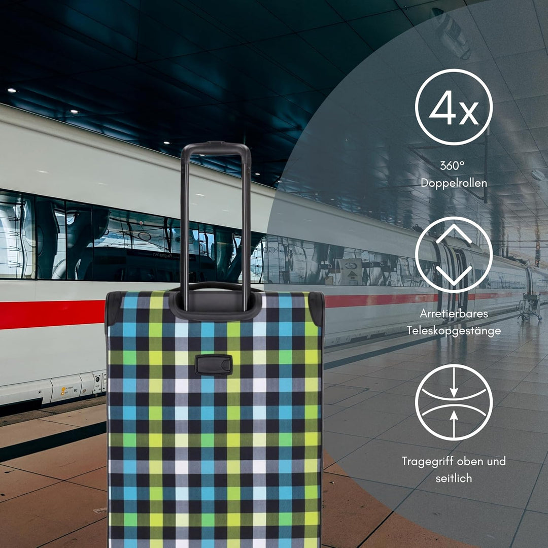 Reisetrolley SoftLITE 4w | Koffer aus strapazierfähigem Polyester | Leichter Trolley mit Vier Doppel