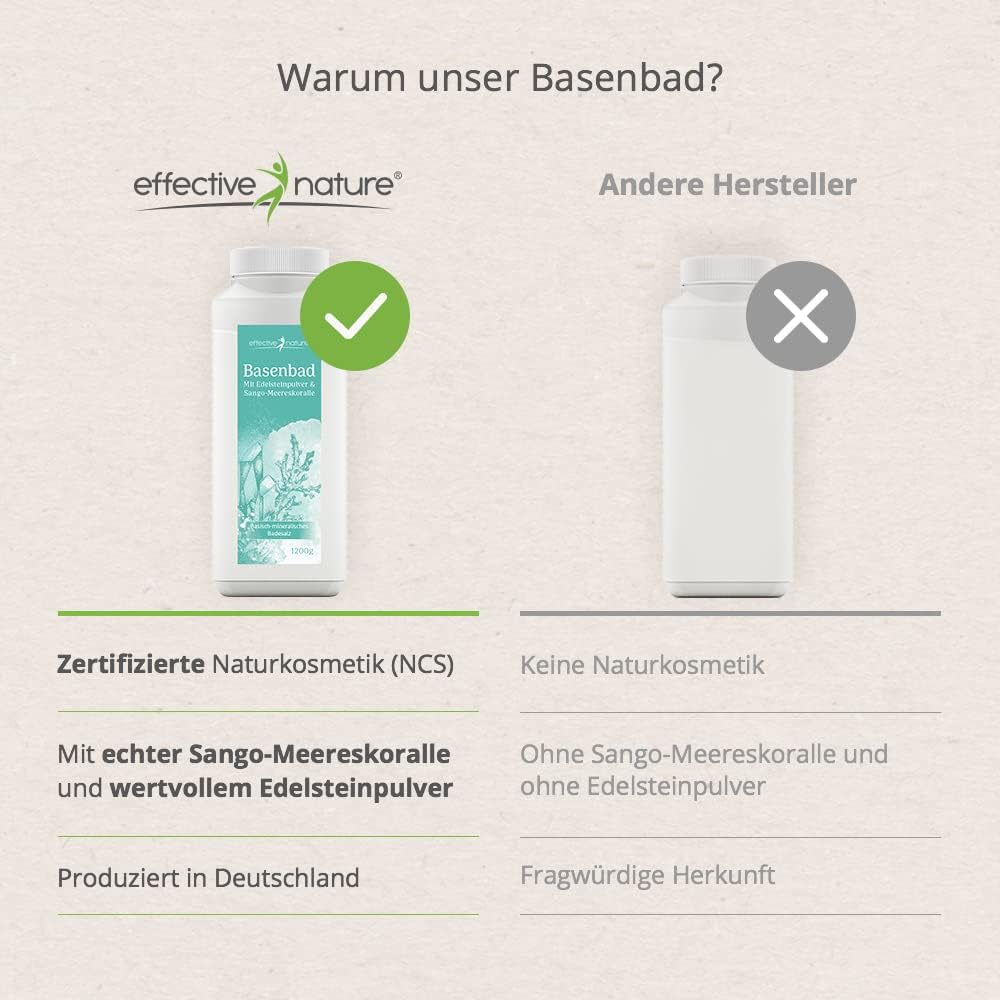effective nature Basenbad - 1200 g - mit Sango-Meereskoralle - Für geschmeidige Haut - Regenerierend