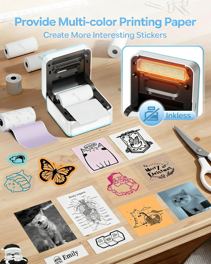 Phomemo M02 Pro Mini Drucker für Smartphone, Sticker Drucker 300 DPI Mini Thermodrucker Tiny Printer