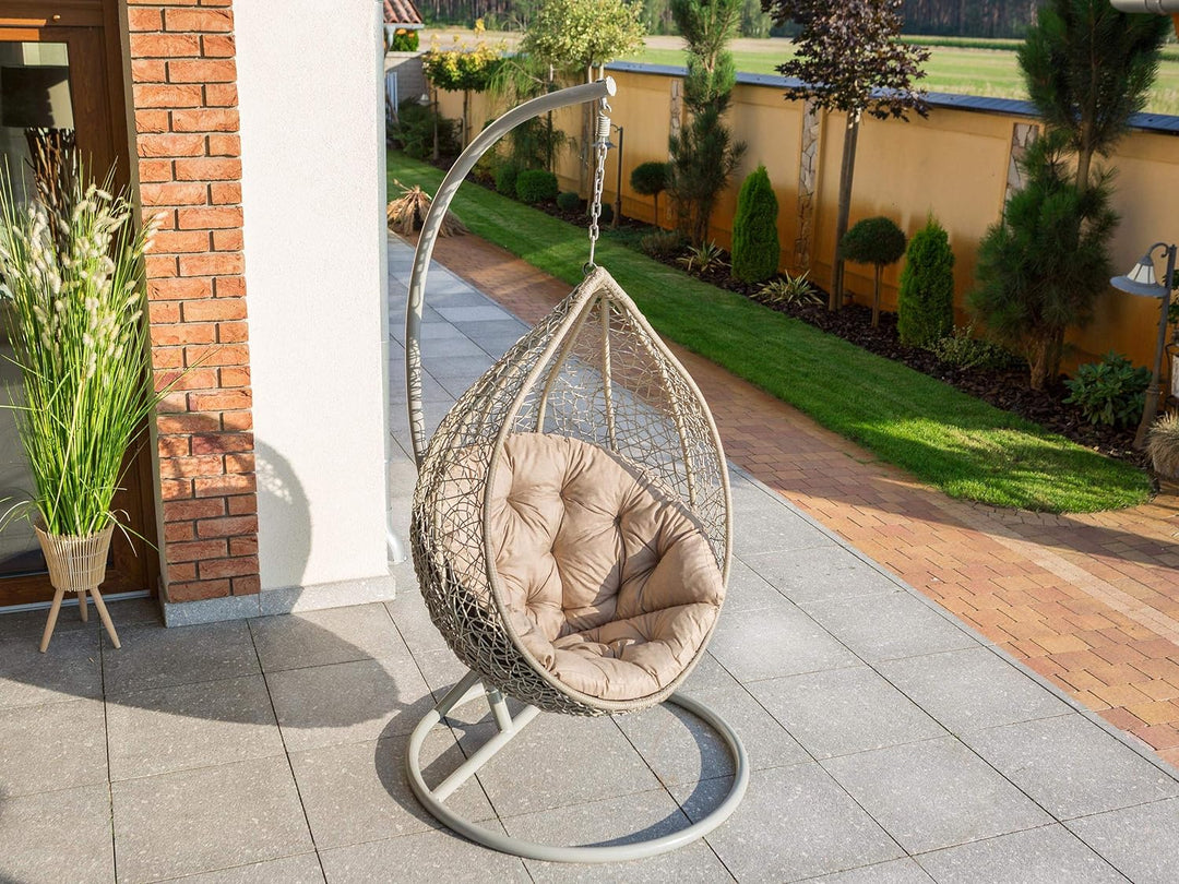 Hängesessel Kissen, Polster, Auflage für Polyrattan & Rattan Hängeschaukel, Sitzauflage für Hängekor