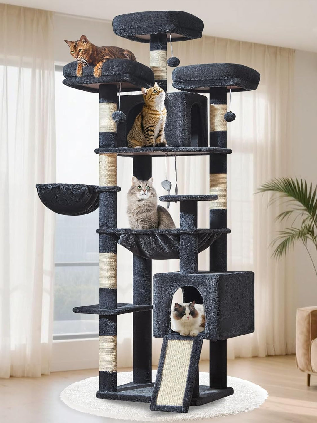 Taoqimiao 193CM Kratzbaum Gross XXL, Katzenbaum Katzenbaum Grosse Katzen Stabil Katzenkratzbaum mit