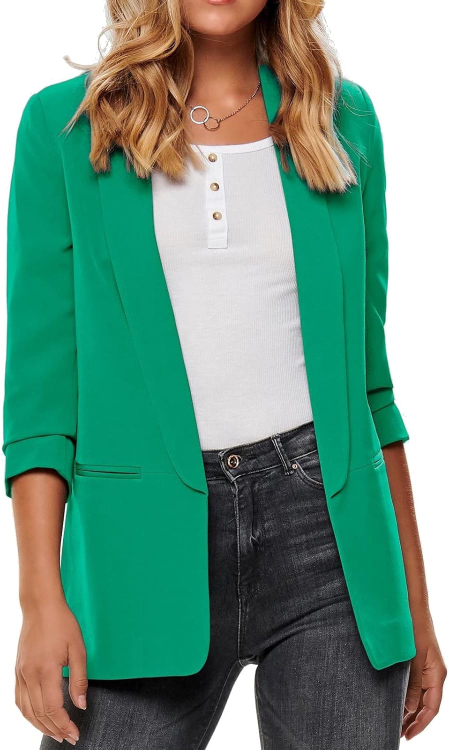 ONLY Female Blazer Langer Blazer 36 Simply Green, 36 Simply Green