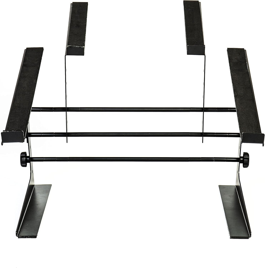 Fame DJ Multi-Stand, Laptop Stand, Höhen- und Breitenverstellbar, Angewinkelte Ablagefläche, Gummier