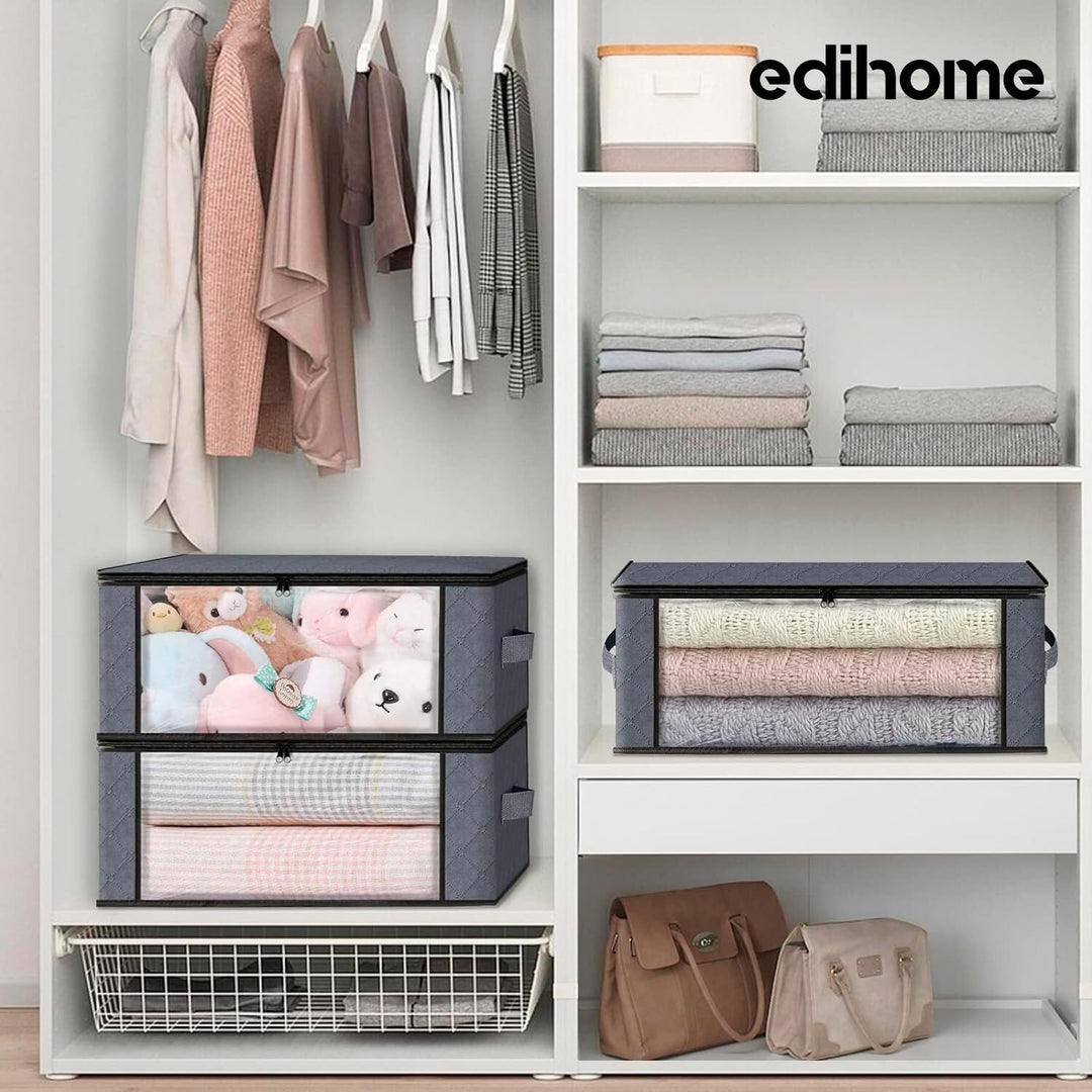 edihome, Aufbewahrungstasche, (4 Stück), Kleideraufbewahrung, Kleiderschrank organizar, Unterbett Au