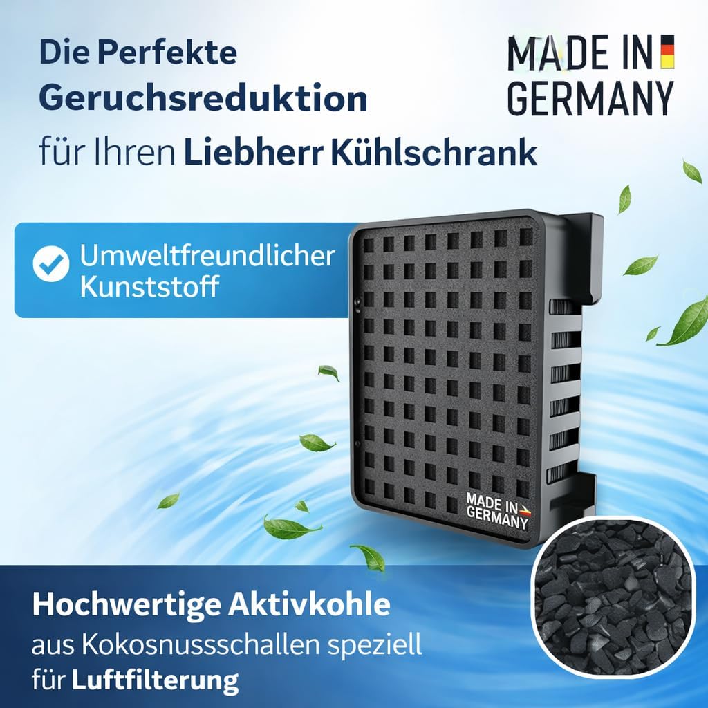 2er Set Aktivkohlefilter für Liebherr Kühlschrank 909698900, 988242900, 988246000 – Ersatz Fresh Air