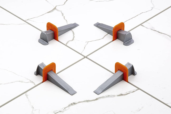 HexPro Fliesen Nivelliersystem 1mm 1,5mm 2mm Laschen, Fliesenstärke bis 15mm Fliesenkeile, Verlegehi