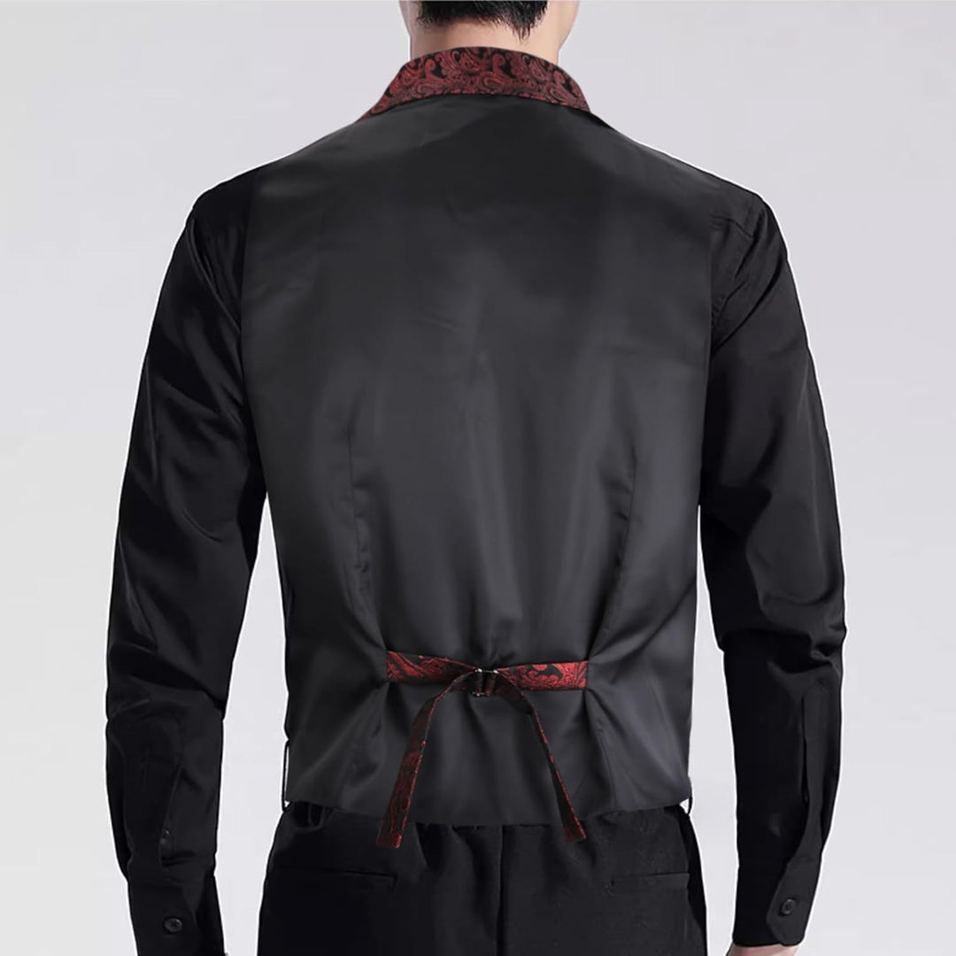 Alizeal Herren Paisley Weste Viktorianische Steampunk Gothic Formelle Casual für Party Bankett Anzug