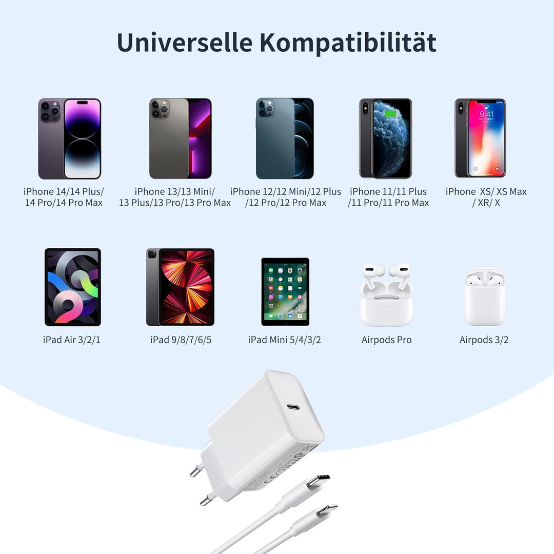 30W Schnellladegerät und Schnellladekabel for iPhone 14/14 Pro/14 Pro Max/14 Plus 13 12 11 SE XR X X