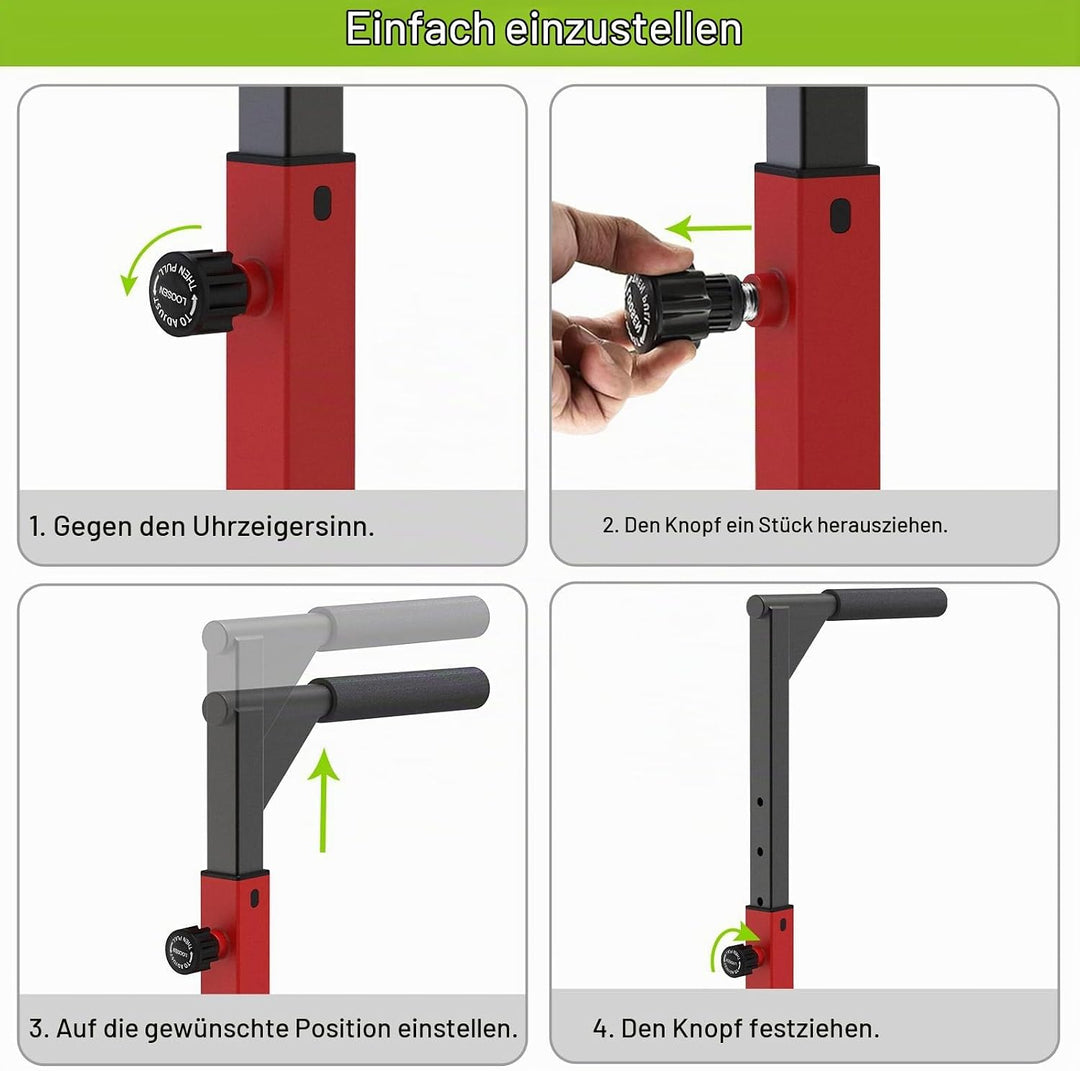 SELEWARE Solide Dip-Bar, verstellbare Dip-Station Home Gym Fitness Calisthenics Ausrüstung, multifun