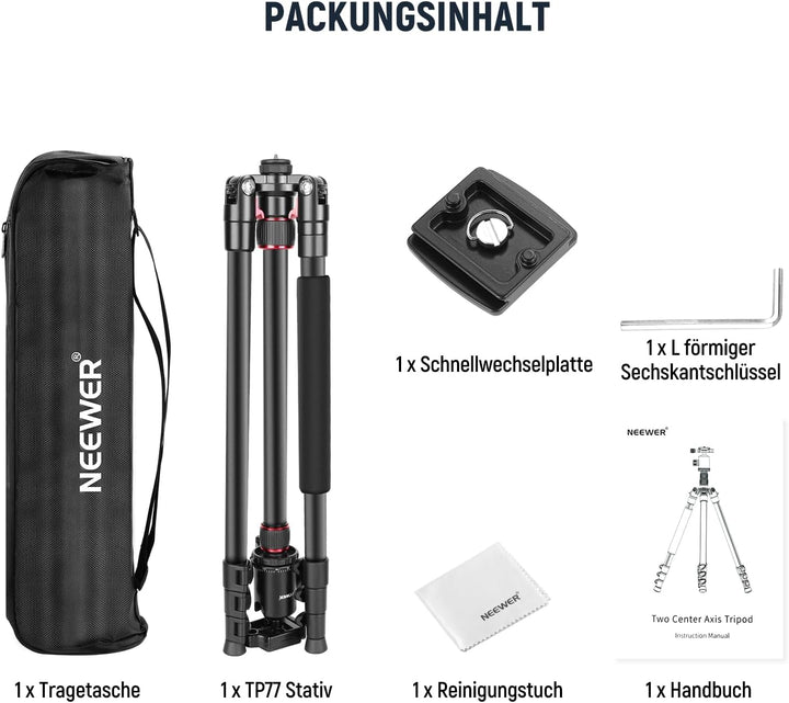 NEEWER 77" Kamerastativ Einbeinstativ mit Handyhalterung Kompatibel mit iPhone für Videoaufnahmen, A