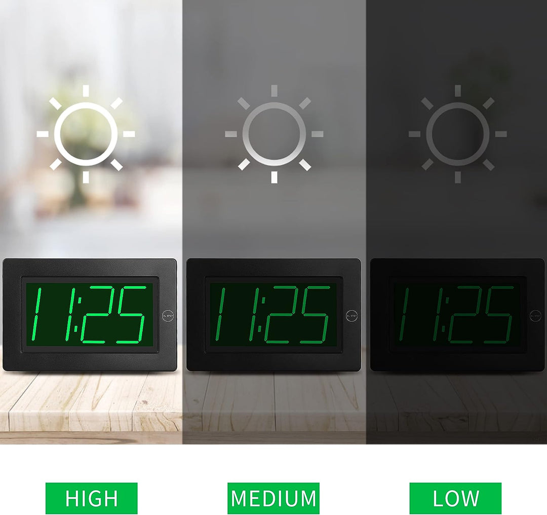 KWANWA Wecker, 8 Zoll Grosse Bildschirm, Wecker Digital Batteriebetrieben,Automatischer Dimmmodus,Gr