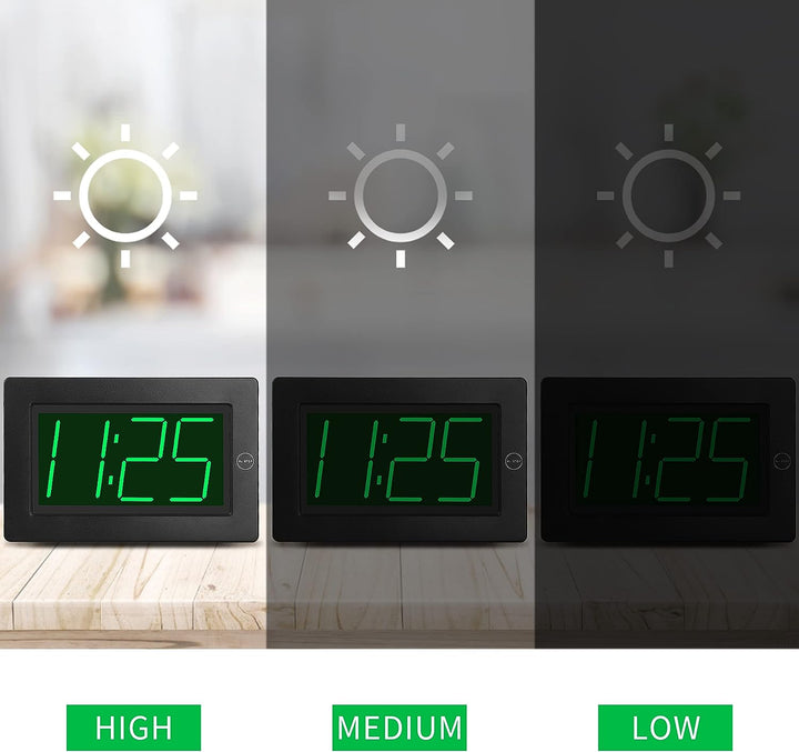 KWANWA Wecker, 8 Zoll Grosse Bildschirm, Wecker Digital Batteriebetrieben,Automatischer Dimmmodus,Gr