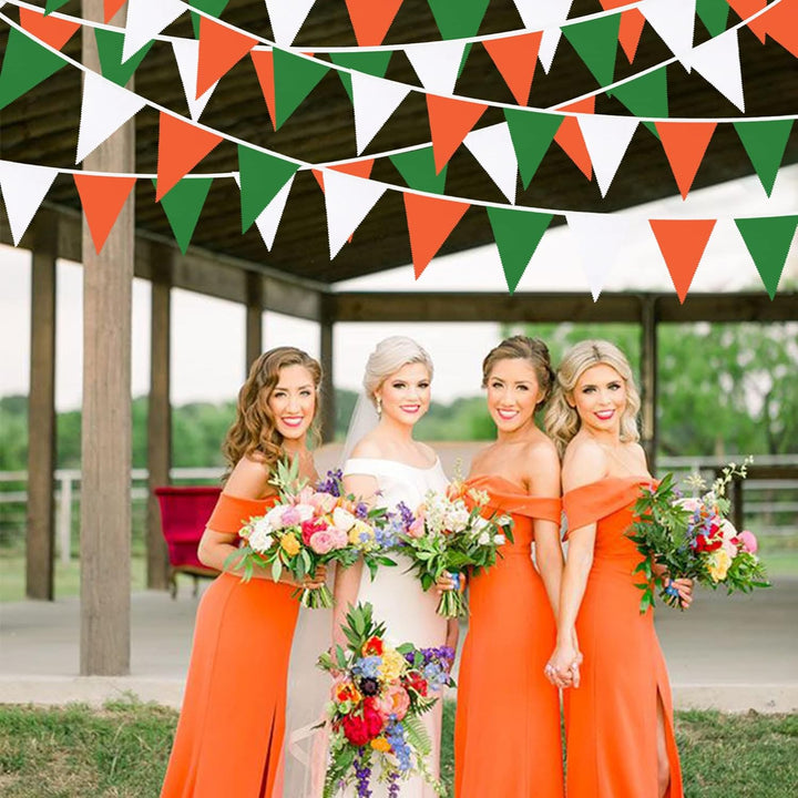 10 m St. Patrick's Day Festival Grün Orange Weiss Wimpel Girlande Dekoration Party Stoff Bunting Dre