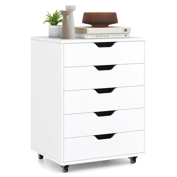 KOMFOTTEU Rollcontainer mit Schubladen, mobiler Aktenschrank Schubladenschrank mit Räder, Bürowagen
