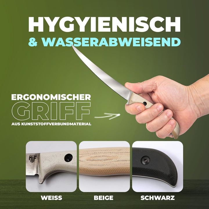 Messerfieber® Filetiermesser 16 cm [Mit Edelstahlklinge & T10-Griff] – inkl. Kydex-Scheide – Filetie