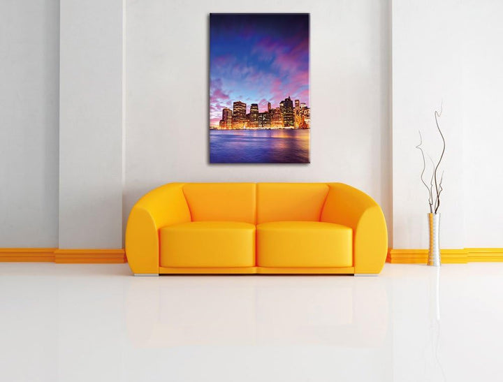 Pixxprint Skyline New York - Blick vom Dach des Empire State Building, Format: 100x70 auf Leinwand,