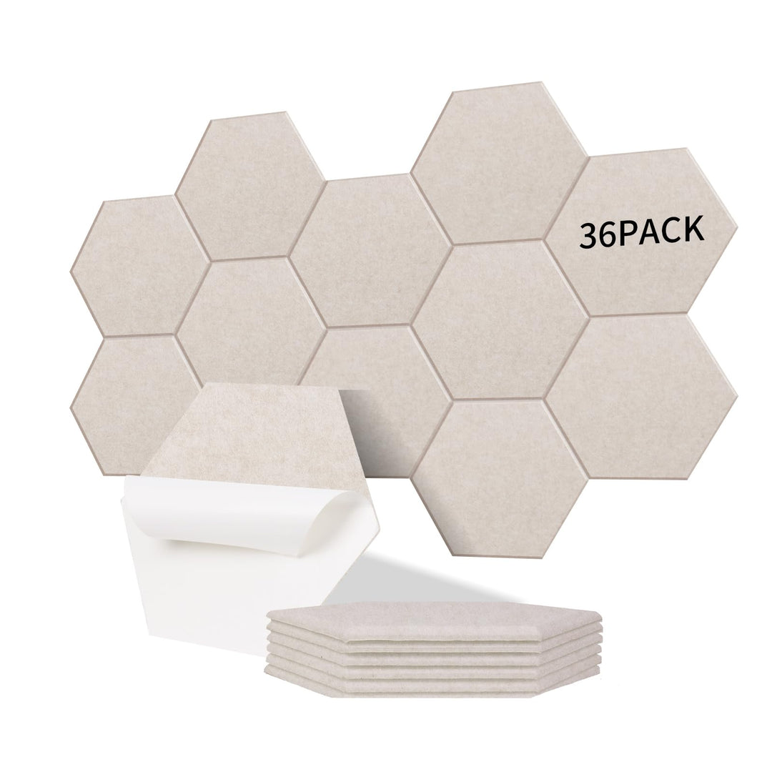 36 Stück Hexagon Akustikplatten selbstklebend, Abdeckung 2.11㎡, Schallschutz & Schalldämmung für Wän