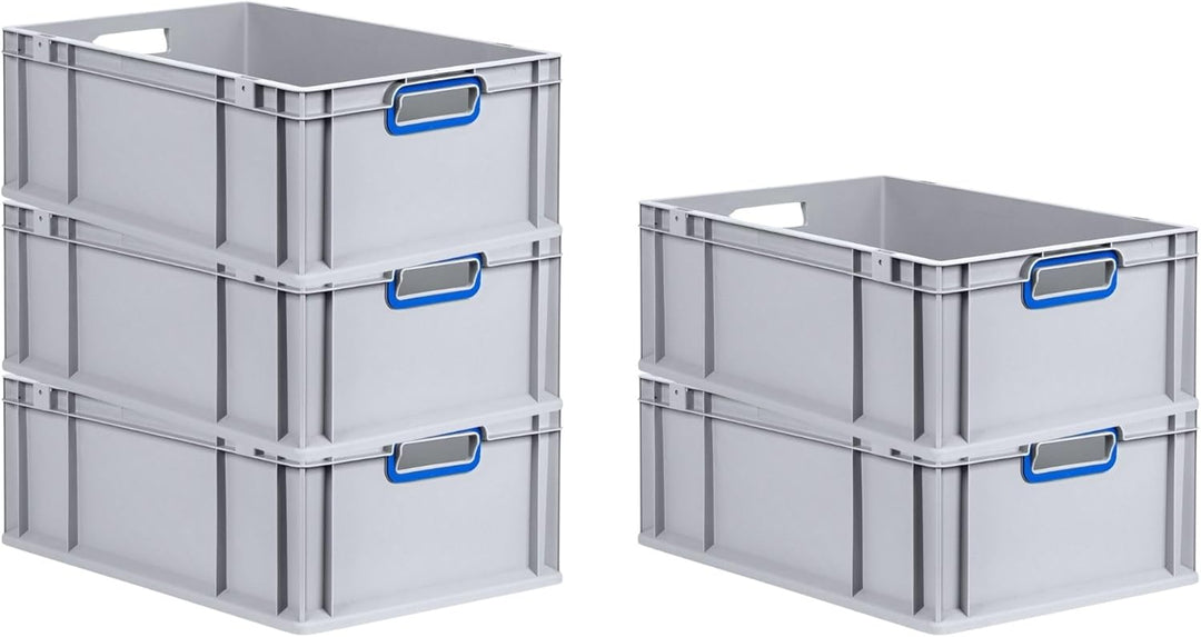PROREGAL Eurobox NextGen Color | HxBxT 22x40x60cm | 44 Liter | Griffe blau offen | Verstärkter Boden