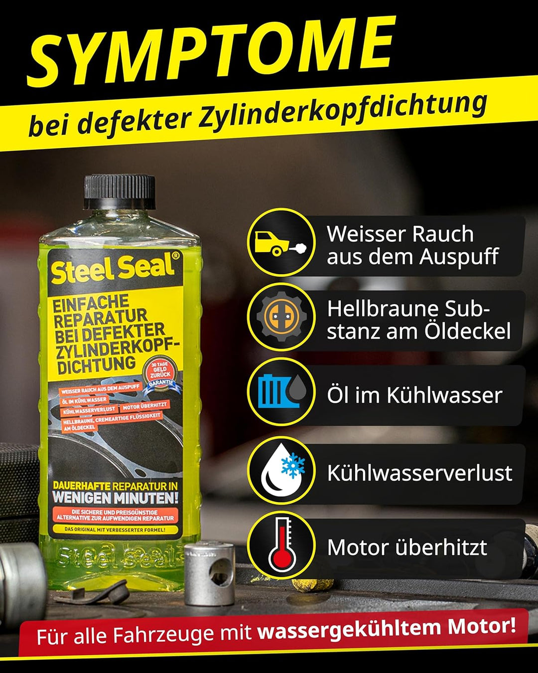 STEEL SEAL - Einfache Reparatur defekter Zylinderkopfdichtungen - Kopfdichtung Dichtmittel mit verbe