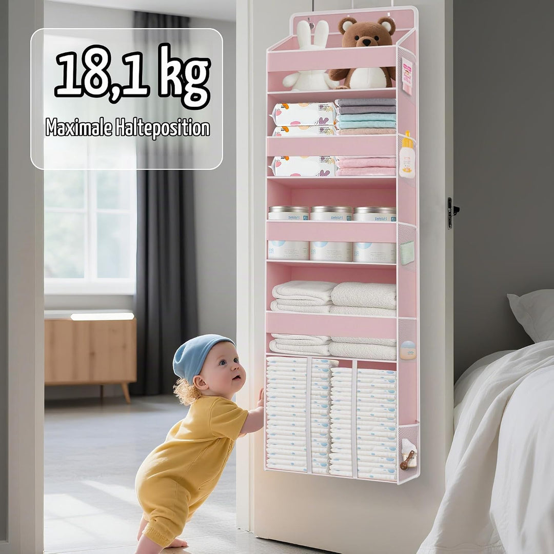 Tür Organizer Hängend mit 5 Fächern, 1 grossem Fassungsvermögen Caddy &amp; 10 Seitentaschen, Wickeltasc