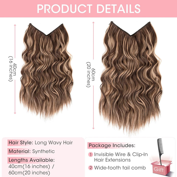 Silk-co Haarverlängerung mit Gummiband, Einstellbar Secrets Haarteil Synthetik, Extensions mit Schnu