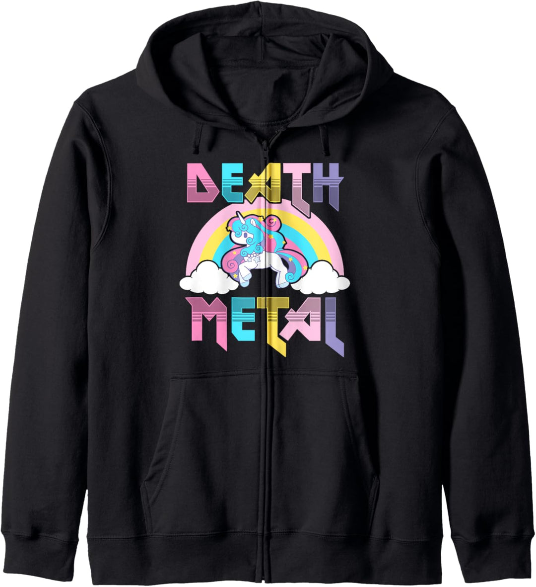 Lustige Einhorn Death Metal Musik Kapuzenjacke
