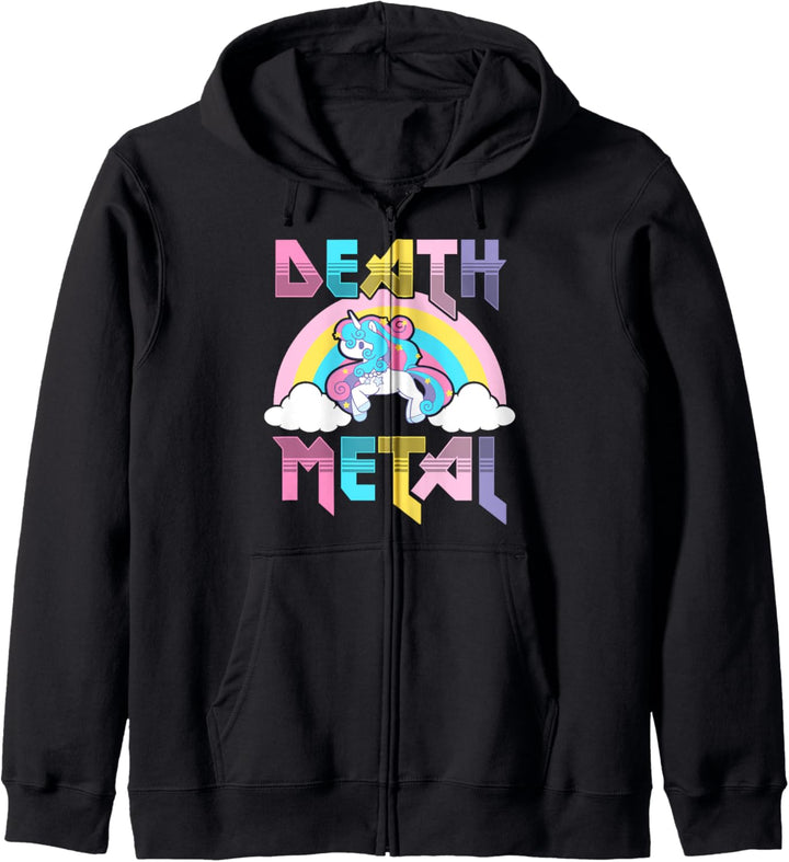 Lustige Einhorn Death Metal Musik Kapuzenjacke