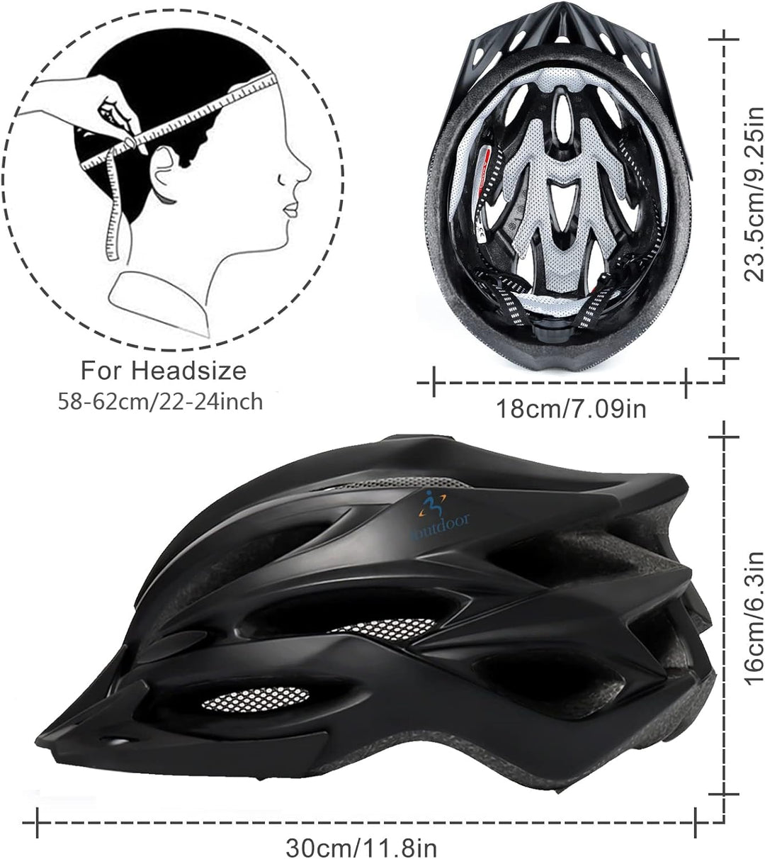 ioutdoor Premium Fahrradhelm, CE CPSC Zertifikat, Radhelm mit Abnehmbarer Sonnenblende und Insektenn