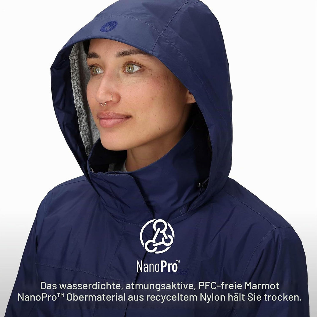 Marmot Damen PreCip Eco Jacket, Wasserdichte Regenjacke, winddichter Regenmantel, atmungsaktiver, fa