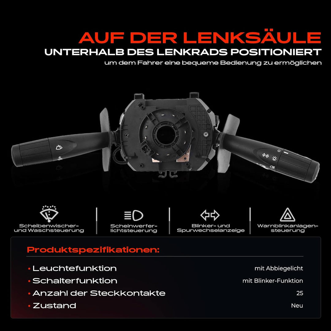 Kombischalter Lenkstockschalter für Doblo 223 Strada 178 1.2L 1.3L 1.6L 2001-Heute 735290071