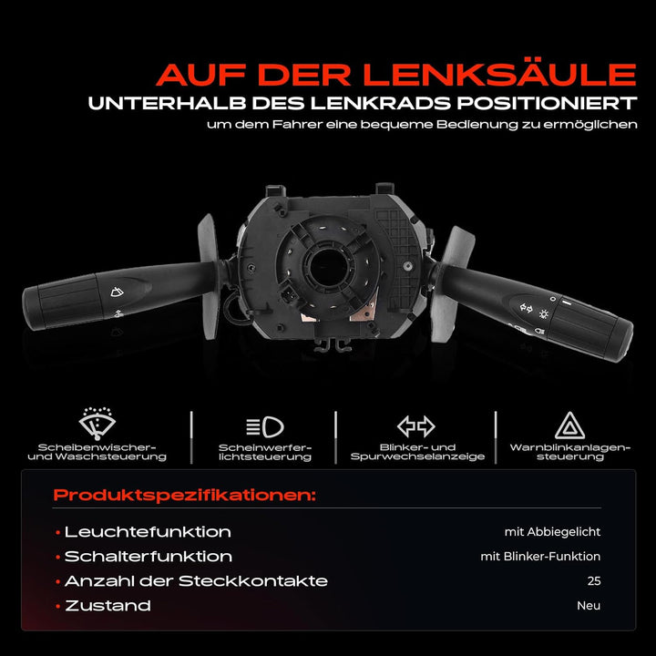 Kombischalter Lenkstockschalter für Doblo 223 Strada 178 1.2L 1.3L 1.6L 2001-Heute 735290071