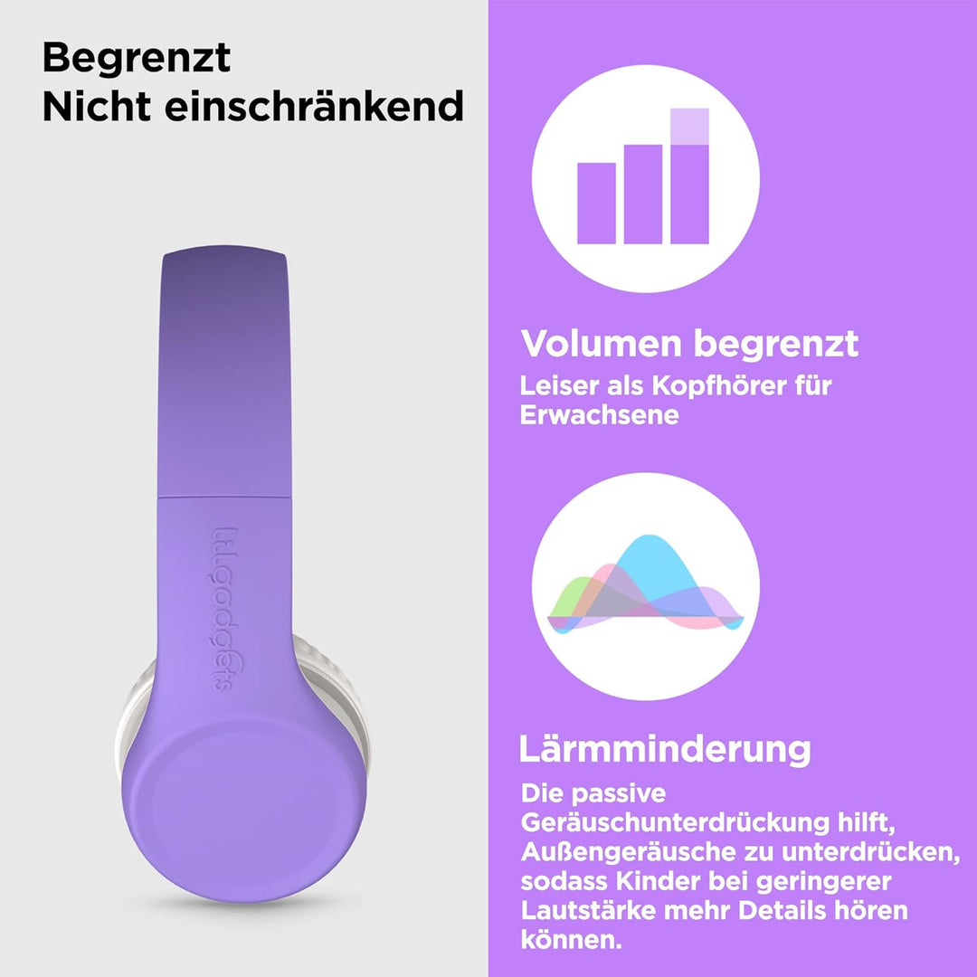 LilGadgets Connect+ Kinderkopfhörer mit Kabel, mit Mikrofon, Lautstärkebegrenzung für sicheres Hören