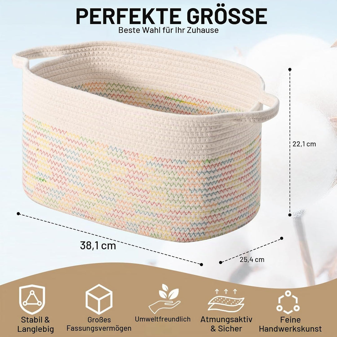 Baumwollseil gewebter Aufbewahrungskorb, verwendet für Baby Hamper Spielzeug Organizer, Geschenkkörb