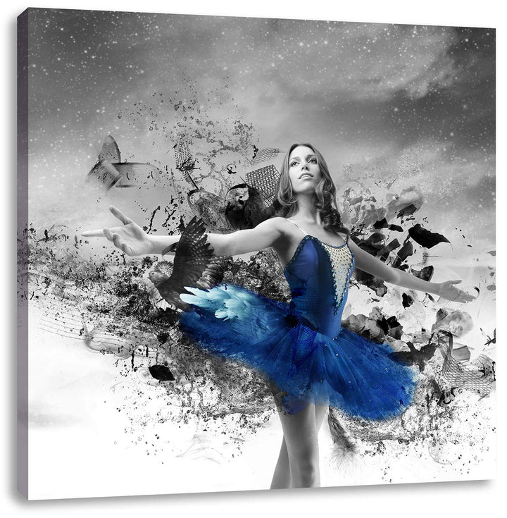 Pixxprint schöne Ballerina als Leinwandbild/Grösse: 70x70 cm/Wandbild/Kunstdruck/fertig bespannt, 70