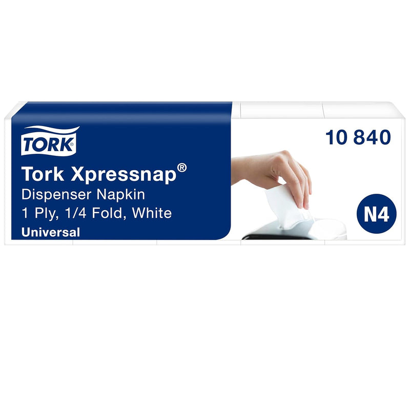 Tork 10840 Xpressnap Spenderserviette unbedruckt / Weisse Papierserviette für Serviettenspender N4 /