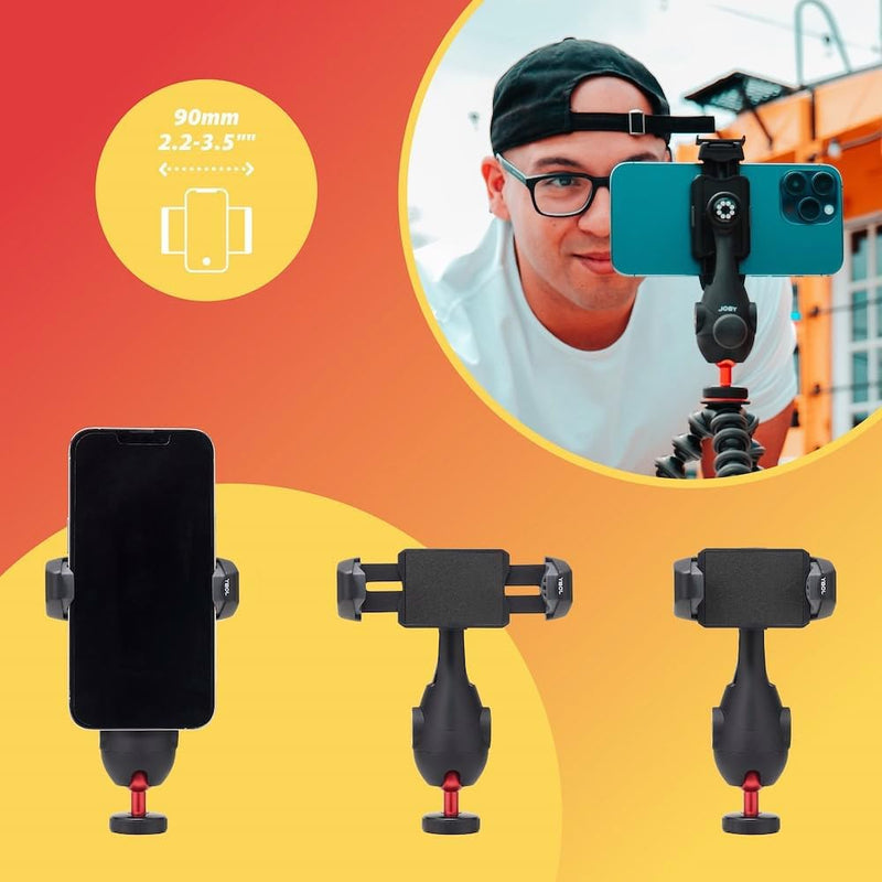 JOBY GripTight PRO 3 Halterung, Telefonklammer Kompatibel mit iPhone und Android, Smartphone-Klemme