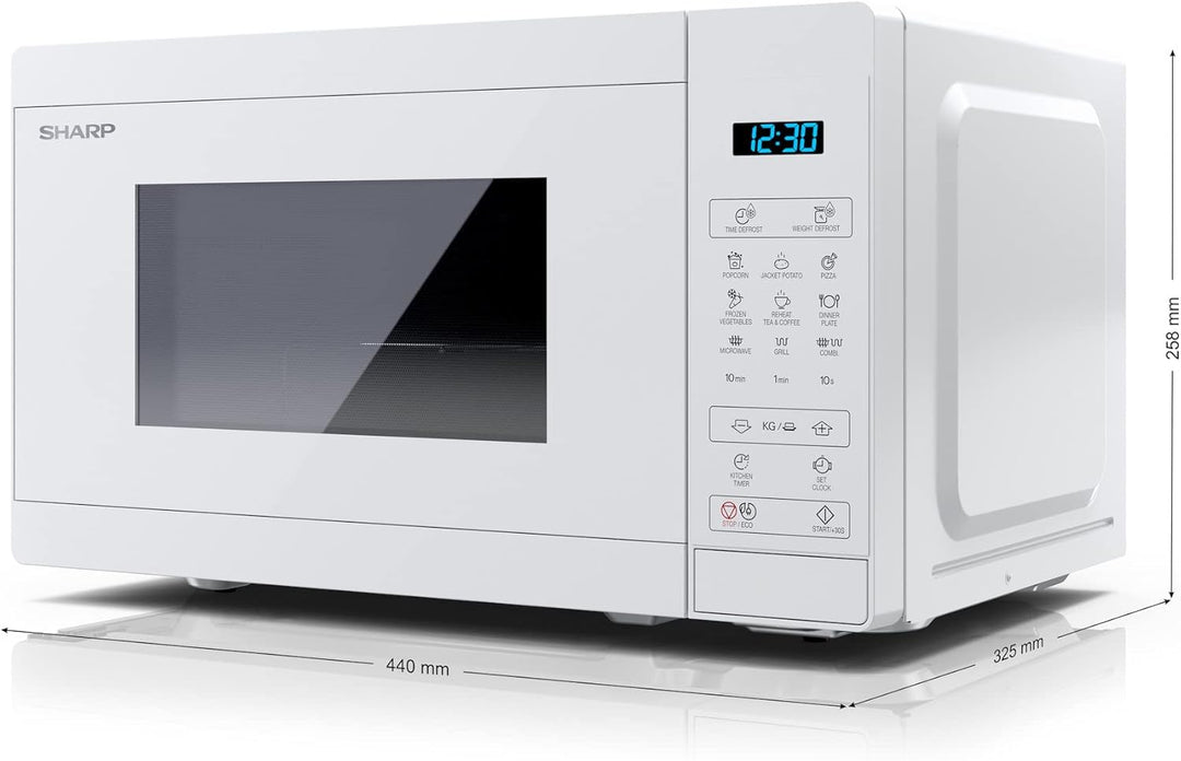 SHARP MG02E-C Mikrowelle mit Grill (Mikrowelle: 800W, Grill: 1000W, 11 Leistungsstufen, Auftaufunkti