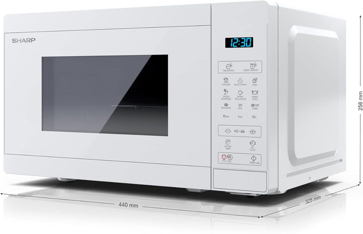 SHARP MG02E-C Mikrowelle mit Grill (Mikrowelle: 800W, Grill: 1000W, 11 Leistungsstufen, Auftaufunkti