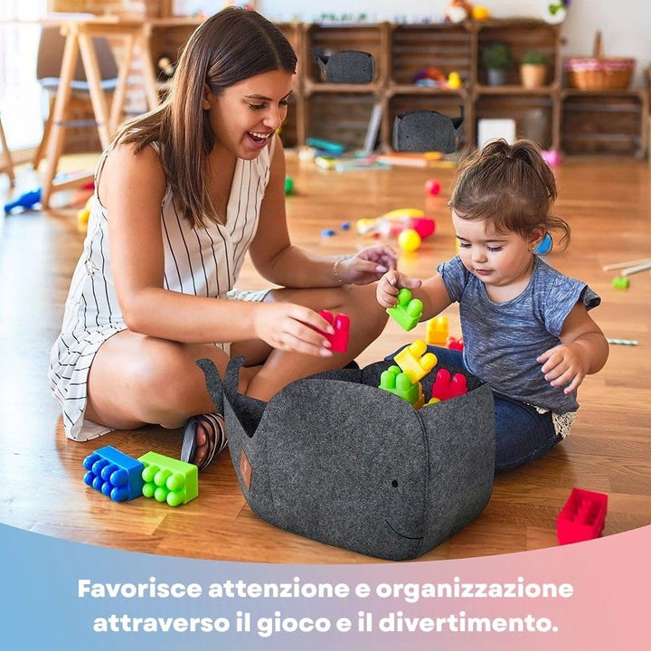 Swics® Aufbewahrungsbox Kinder | 30 L | Spielzeugkiste aus Filz | Perfekte Aufbewahrung für jedes Ka