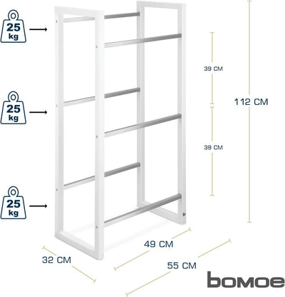 bomoe Design Getränkekistenregal stabiles FSC® Holz Weiss – 3 Getränkekisten – stilvolles Küchen Get