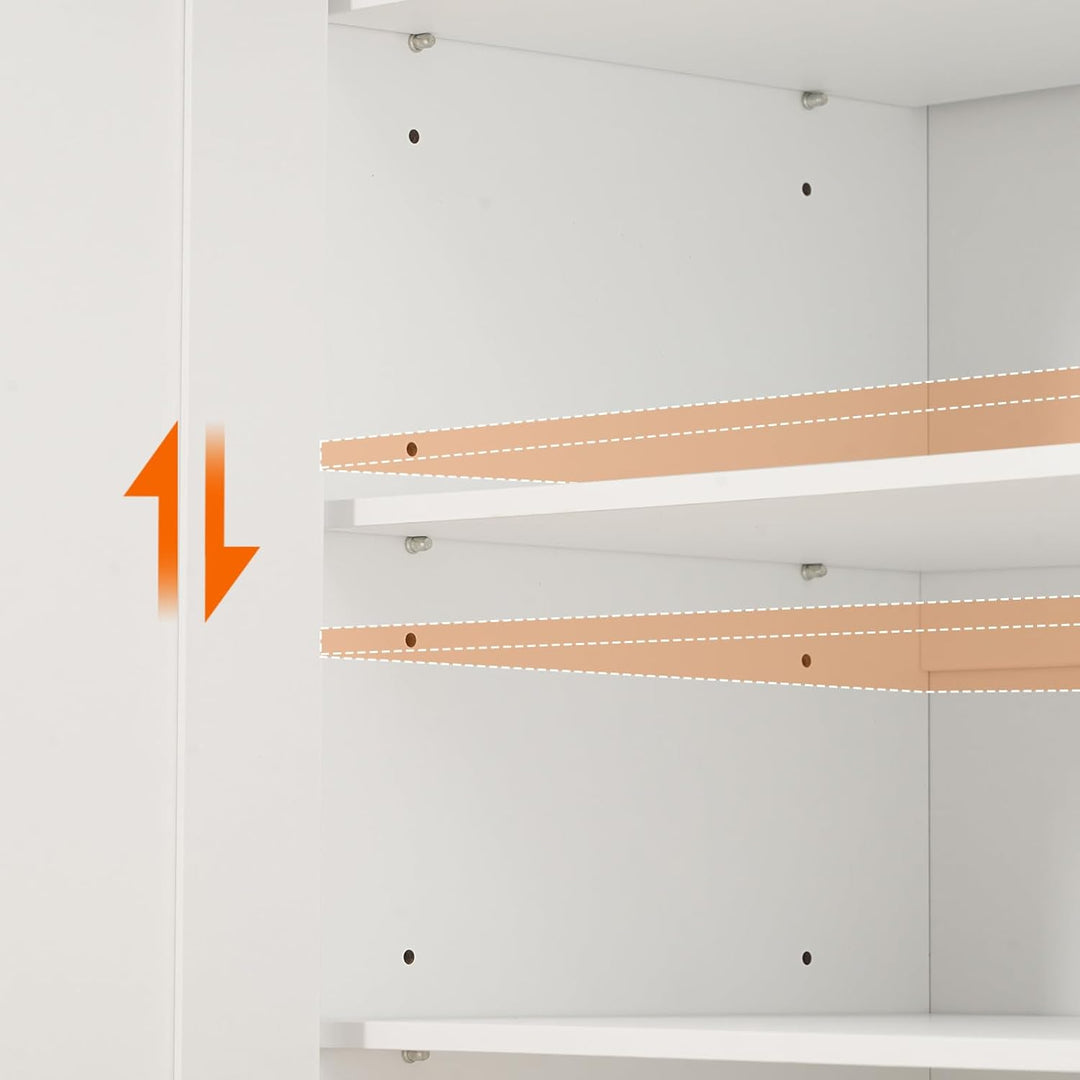 HOOBRO Schuhschrank, 6-stöckiges Schuhregal, Landhausstil, mit verstellbaren Ablagen, freistehend, S