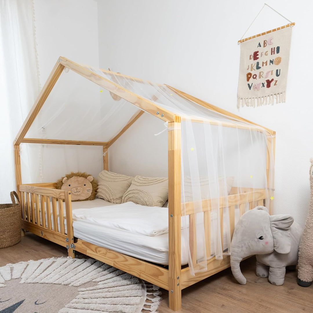 Hausbett Himmel mit leuchtenden Sternen - Betthimmel Hausbett Deko - Geschenk Mädchen & Jungen - Him