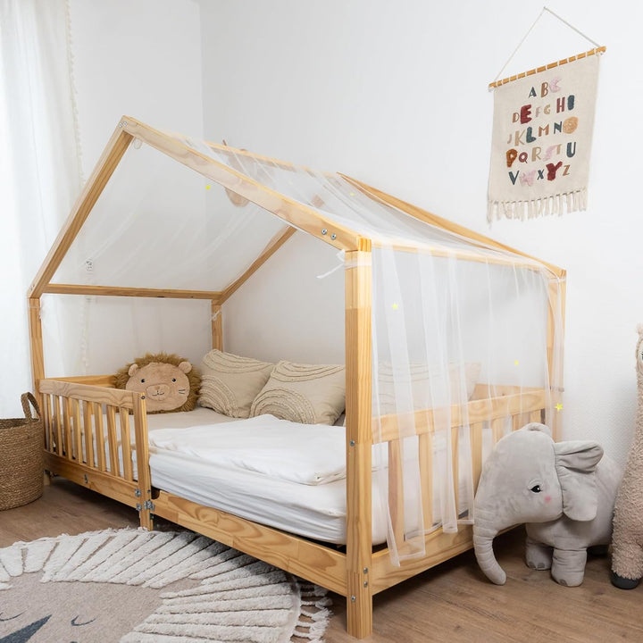 Hausbett Himmel mit leuchtenden Sternen - Betthimmel Hausbett Deko - Geschenk Mädchen & Jungen - Him