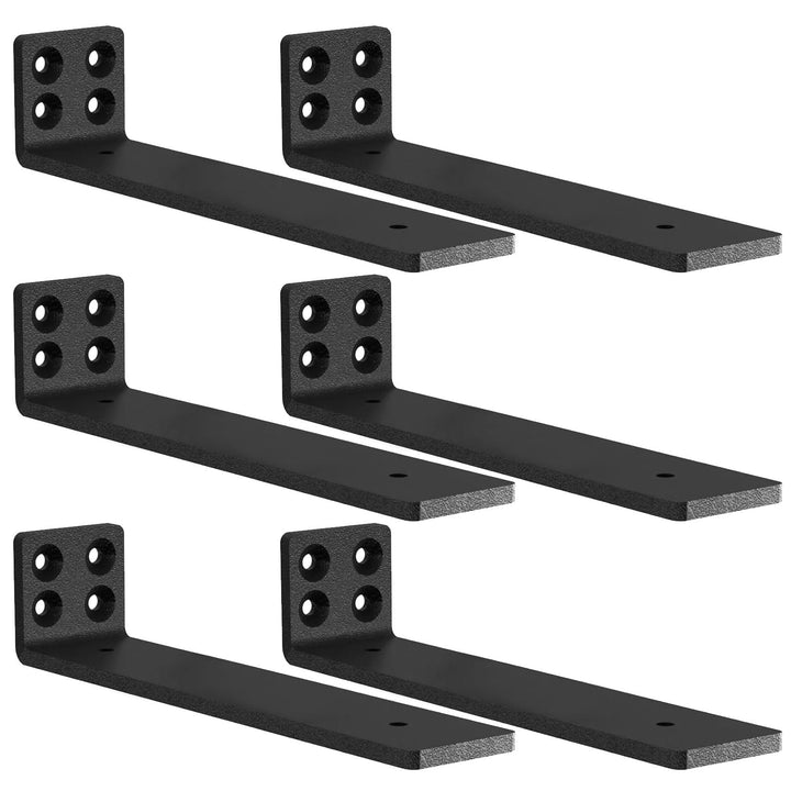 MLOQI 6 stück Regalhalterung Schwarz Regalwinkel Schwerlast, Regalwinkel Schwarz Metall, Wandhalteru