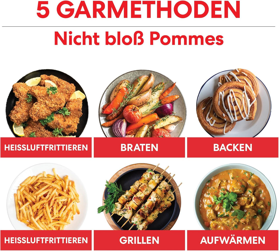 Instant Vortex Slim-5.7L Digitale Heissluftfritteuse, Schwarz, 5-in-1 Smart Programm-Air Fryer, Back