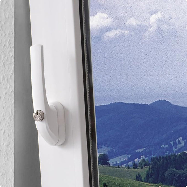 ABUS Abschliessbarer Fenstergriff FG300 AL0145 - Fensterknauf mit Druckzylinder, gleichschliessend -
